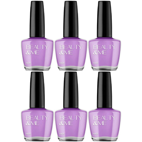 Beauty & Me Light Purple Nail Polish Duo 6 Pack 12ml Quick Dry Gloss Finish