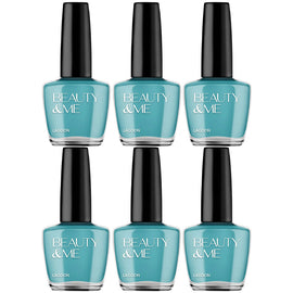 Beauty & Me Teal Green Nail Polish Duo 6 Pack 12ml Quick Dry Gloss Finish