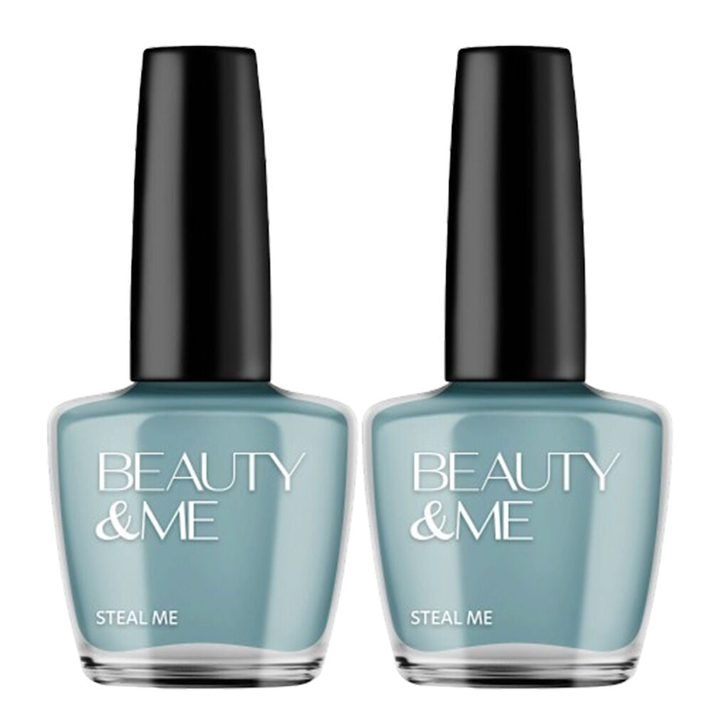 Beauty & Me Steal Me Green Blue Nail Polish Duo 2x 12ml Quick Dry Gloss