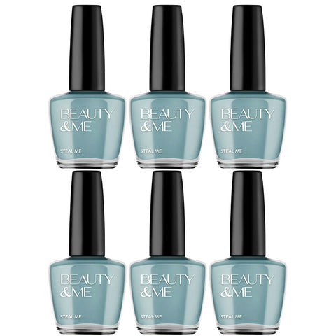 Beauty & Me Soft Green Blue Nail Polish Duo 6 Pack Quick Dry Gloss Finish