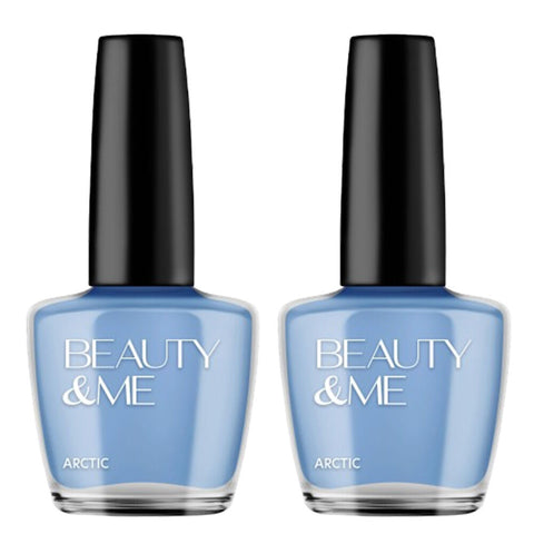 Beauty & Me Arctic Mid Blue Nail Polish Duo 2x12ml High Shine Quick Dry