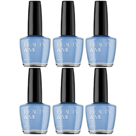 Beauty & Me Arctic Mid Blue Nail Polish Duo 6 Pack Quick Dry High Shine