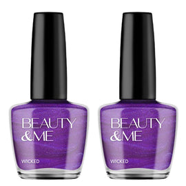 Beauty & Me Wicked Deep Purple Nail Polish Duo 2x12ml High Shine Finish