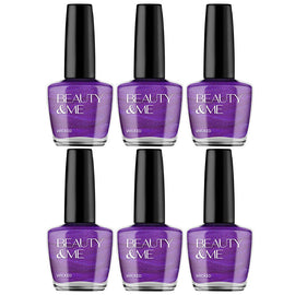 Beauty & Me Wicked Deep Purple Nail Polish Duo 6 Pack Quick Dry High Shine