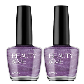 Zombie Metallic Mid Purple Nail Polish Duo 2x12ml Long Lasting High Shine