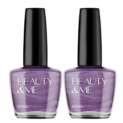 Zombie Metallic Mid Purple Nail Polish Duo 2x12ml Long Lasting High Shine