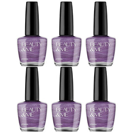 Beauty & Me Zombie Metallic Mid Purple Nail Polish Duo 6 Pack Long Lasting