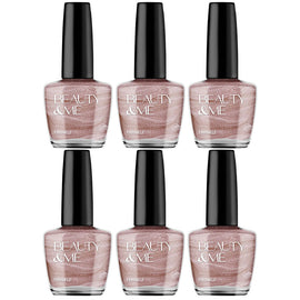 Beauty & Me Twinkle Two Tone Metallic Pink Bronze Nail Polish Duo 6 Pack