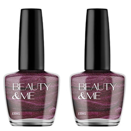 Beauty & Me Eras Two Tone Metallic Deep Pink Nail Polish Duo 2x12ml