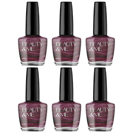 Beauty & Me Eras Deep Pink Metallic Nail Polish Duo 6 Pack Quick Dry