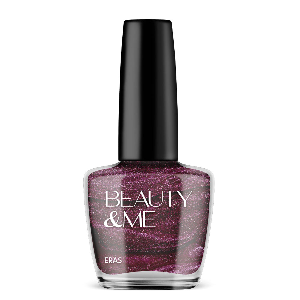 Beauty & Me 'Eras' Two Tone Metallic Deep Pink Nail Polish 12ml