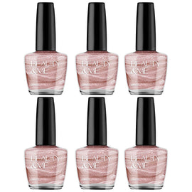 Beauty & Me Candy Metallic Light Pink Nail Polish Duo 6 Pack Quick Dry
