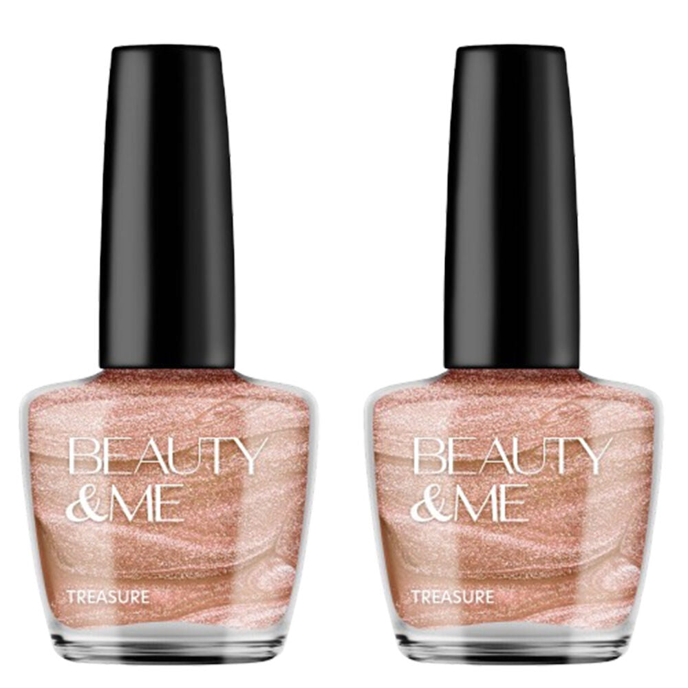 Beauty & Me Treasure Pinky Bronze Two Tone Nail Polish Duo 2x12ml