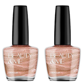 Beauty & Me Treasure Pinky Bronze Two Tone Nail Polish Duo 2x12ml
