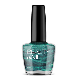 Beauty & Me Space Mid Green Two Tone Metallic Nail Polish 12ml