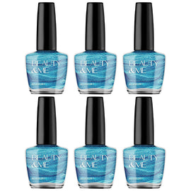 Beauty & Me Blueberry Bright Blue Metallic Nail Polish Duo Set 6 Pack 12ml