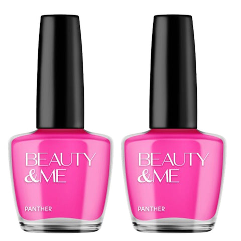 Beauty & Me Panther Pink Nail Polish Duo 2x12ml Quick Dry Long Lasting