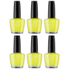 Beauty & Me Electric Yellow Nail Polish Duo 6 Pack 12ml Neon Quick Dry Gloss