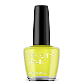 Beauty & Me Electric Yellow Nail Polish 12ml Fluoro Neon Quick Dry Gloss