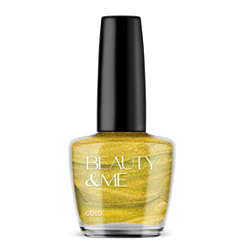 Beauty & Me Gold Two Tone Metallic Nail Polish 12ml Quick Dry Gloss Finish