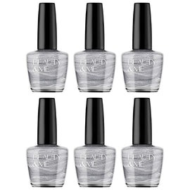 Beauty & Me Silver Two Tone Metallic Nail Polish Duo 6 Pack Long Lasting