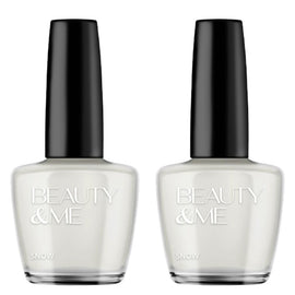 Beauty & Me Snow White Nail Polish Duo 2x12ml Quick Dry Long Lasting Finish