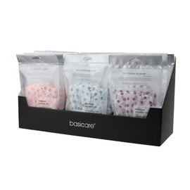 Basicare Premium Shower Cap Polka Dot Counter Display of 15