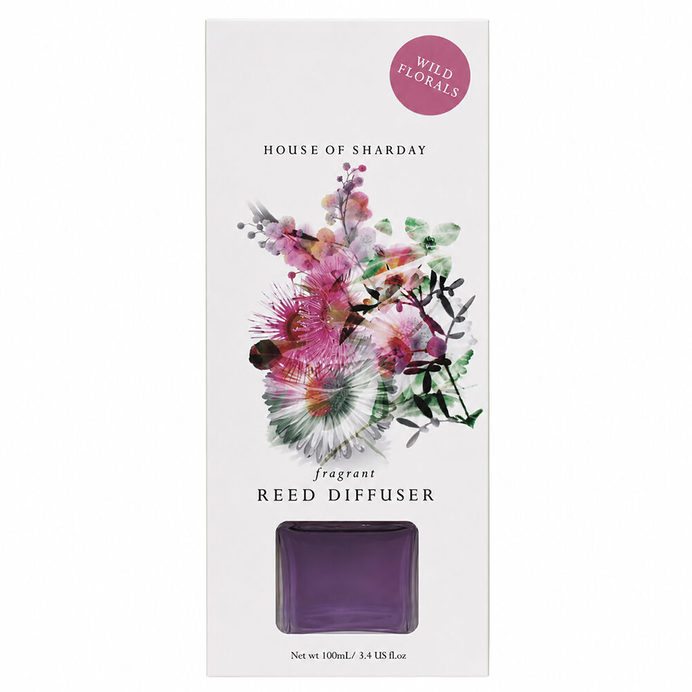 Sharday Wild Florals Room Reed Diffuser 100ml Australian Made Home Fragrance