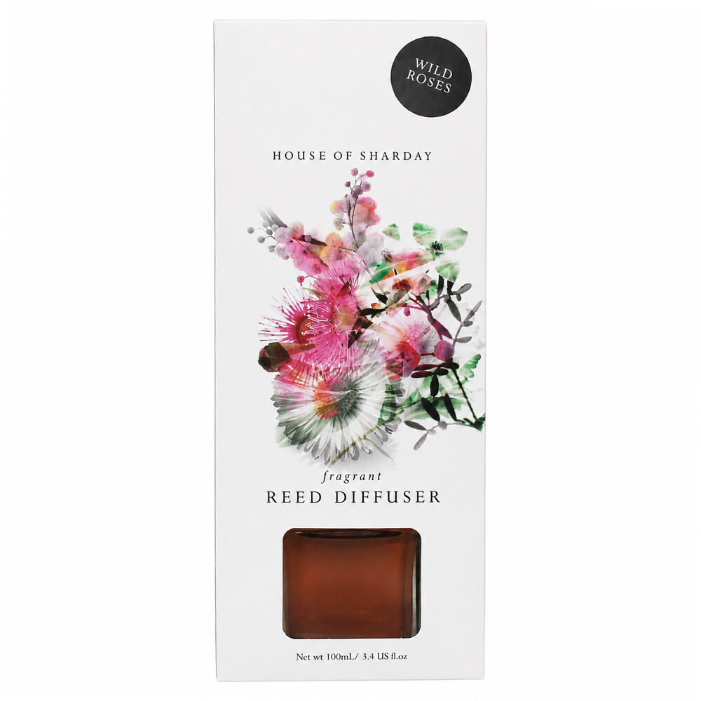 Sharday Wild Roses Room Reed Diffuser 100ml Australian Made Home Fragrance