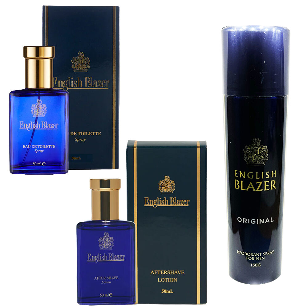 English Blazer Mens Fragrance Set After Shave 50ml EDT 50ml and Deodorant Spray