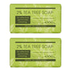 2 Percent Tea Tree Soap Bar 190g Aloe Vera Antibacterial Cleanse 2 Pack