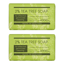 2 Percent Tea Tree Soap Bar 190g Aloe Vera Antibacterial Cleanse 2 Pack