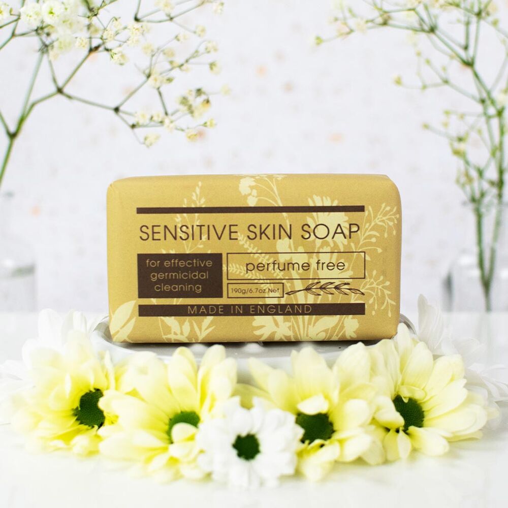 Sensitive Skin Soap Bar 190g with Shea Butter and Glycerine UK Made Vegan Cleanser