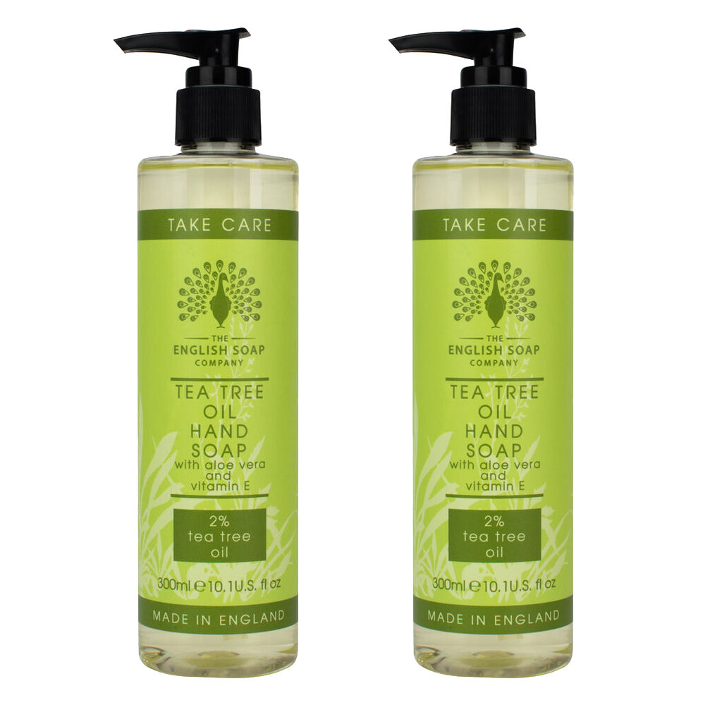 Tea Tree Hand Wash 300ml x2 with Aloe Vera Vitamin E Vegan Antibacterial
