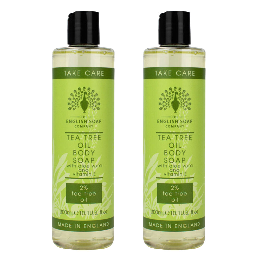 Tea Tree Oil Body Wash 300ml 2 Pack Aloe Vera Vitamin E for Sensitive Skin