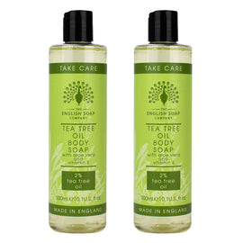 Tea Tree Oil Body Wash 300ml 2 Pack Aloe Vera Vitamin E for Sensitive Skin