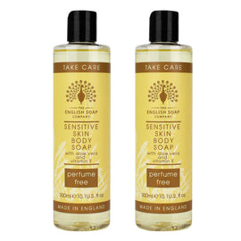 Sensitive Skin Body Wash 2 x 300ml Aloe Vera Vitamin E Fragrance Free UK Made