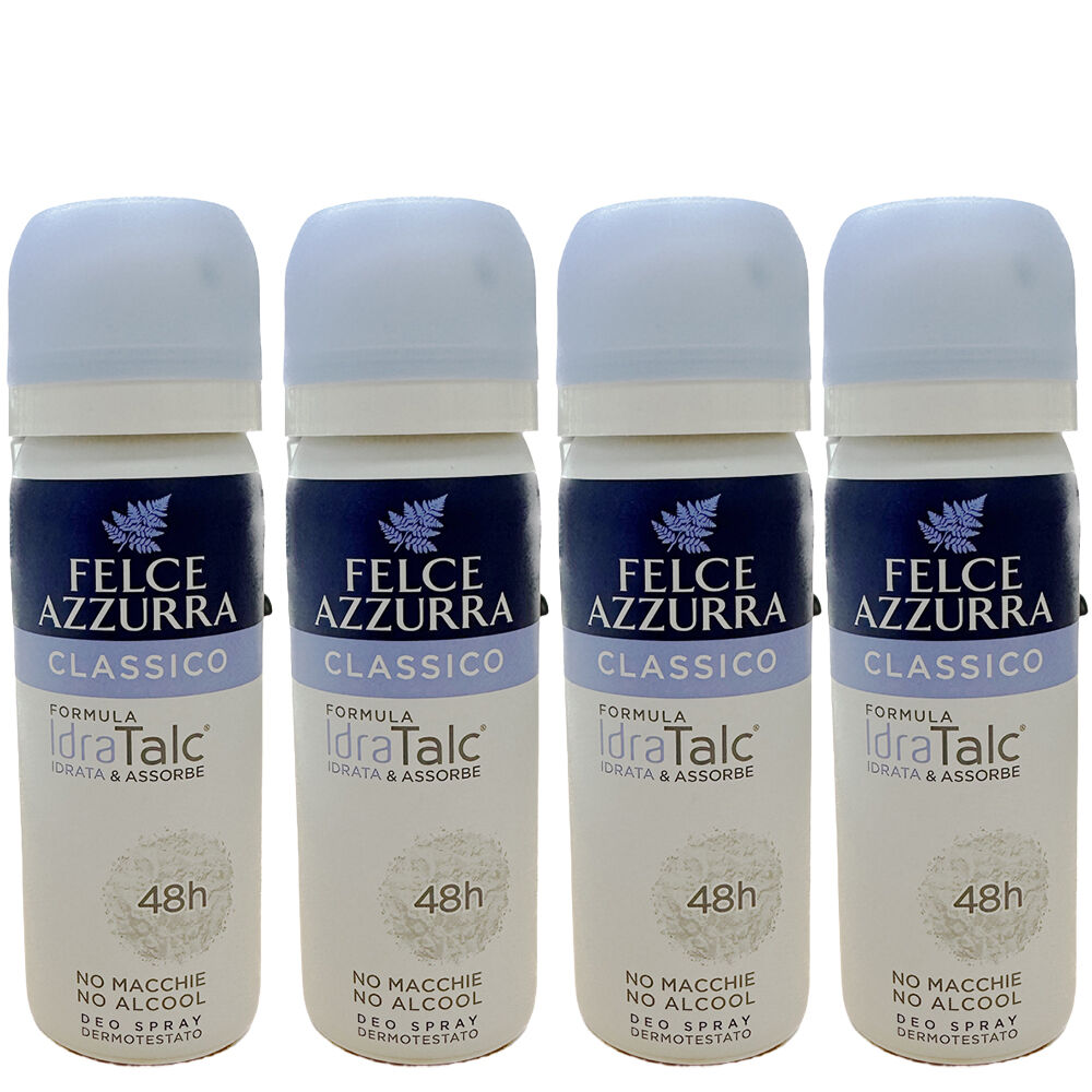 Felce Azzurra Classico Original Deodorant Spray Travel Size Pack of 4 50ml