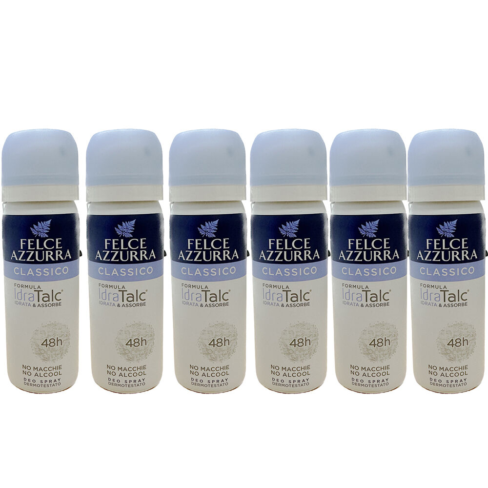 Felce Azzurra Classico Original Deodorant Spray 50ml Travel Pack of 6