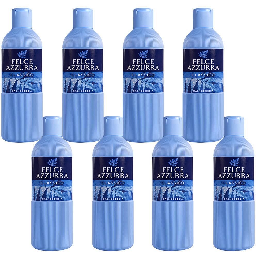 Felce Azzurra Classico Body Wash 650ml Pack of 8 Rich Hydrating Shower Gel