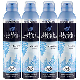 Felce Azzurra Classico Air Freshener Spray 4 x 250ml Long Lasting Home Fragrance
