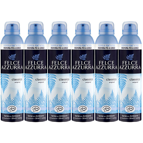 Felce Azzurra Classico Air Freshener Spray 250ml Pack of 6 Long Lasting