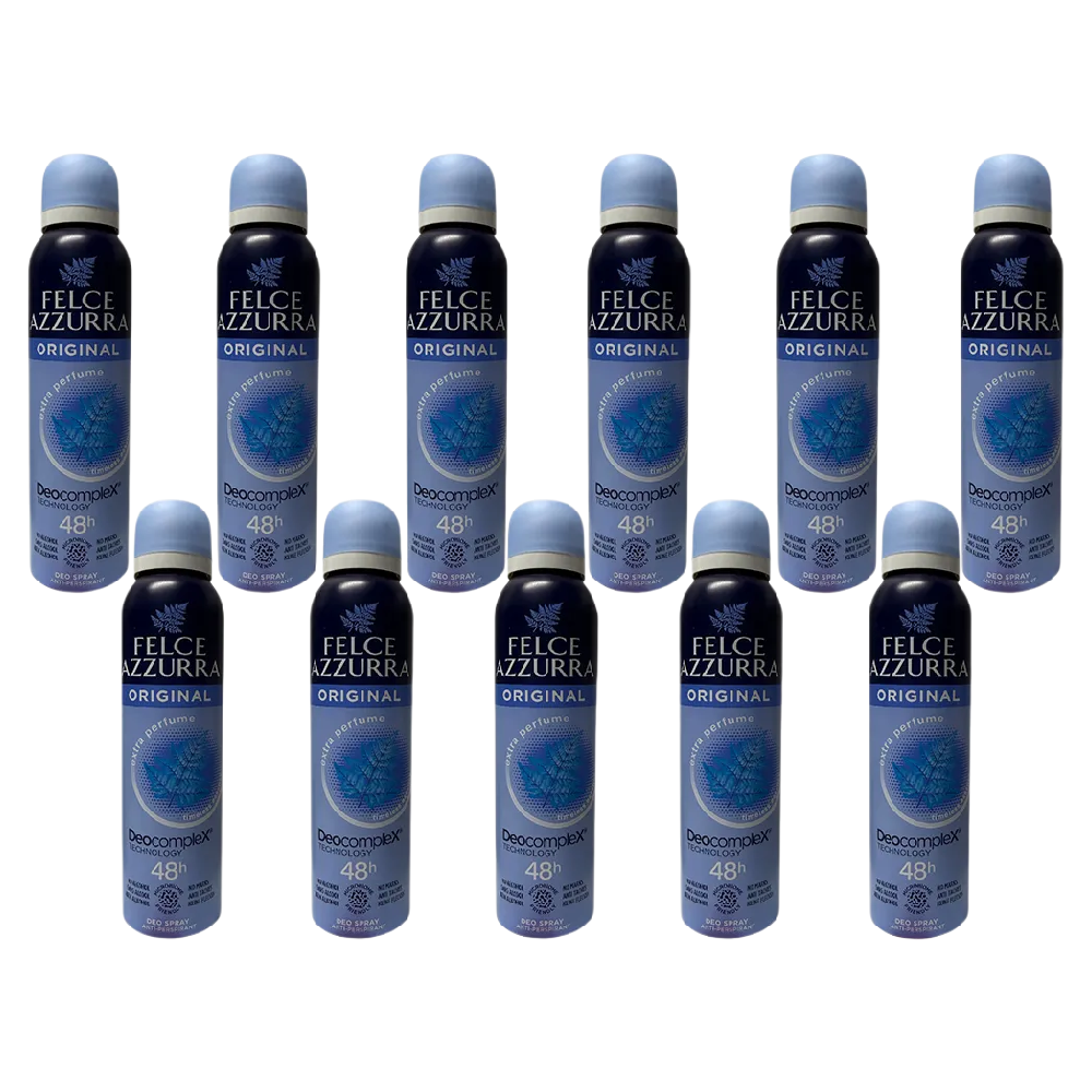 Felce Azzurra Original Classico Deodorant Spray 150ml No Alcohol Pack of 11