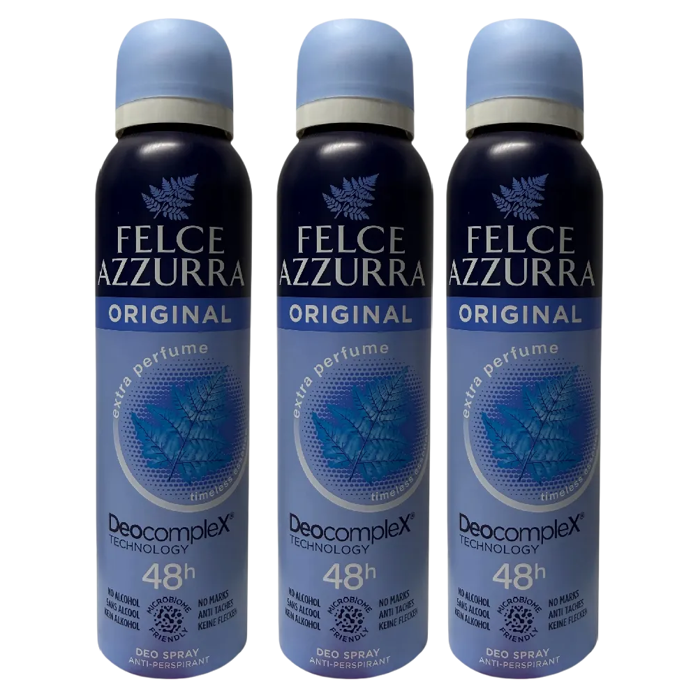 Felce Azzurra Original Classico No Alcohol Deodorant Spray 3 x 150ml