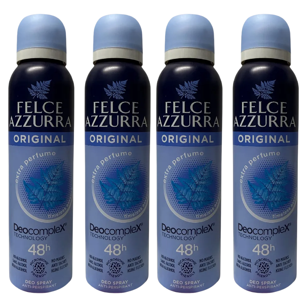 Felce Azzurra Classico Deodorant Spray 150ml No Alcohol Pack of 4