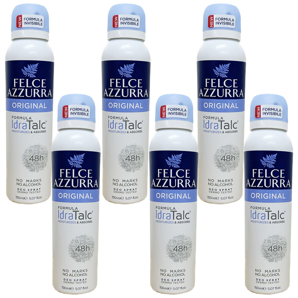 Felce Azzurra Original Classico Deodorant Spray 150ml No Alcohol Pack 6
