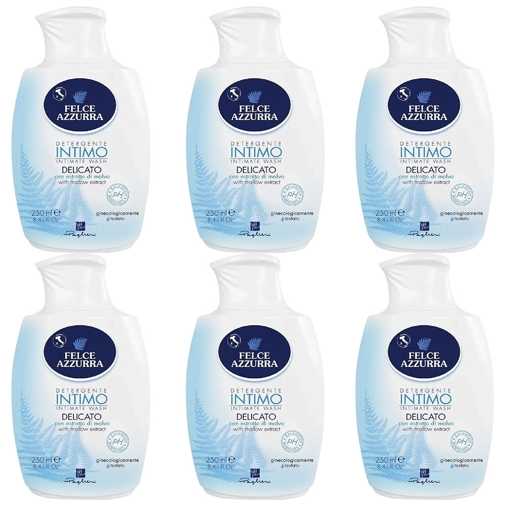 Felce Azzurra Delicato Intimate Body Wash 6 x 250ml Gynecologically Tested