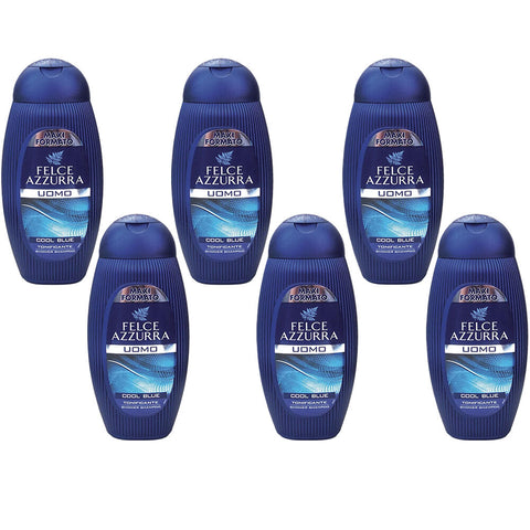 Felce Azzurra Uomo Cool Blue Hair and Body Shampoo 400ml Pack of 6