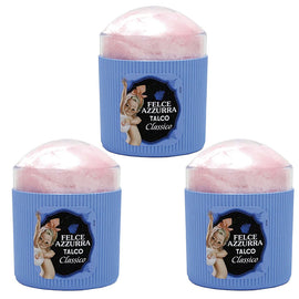 Felce Azzurra Classico Dusting Powder Puff 3 Pack 250g Each Silky Scented