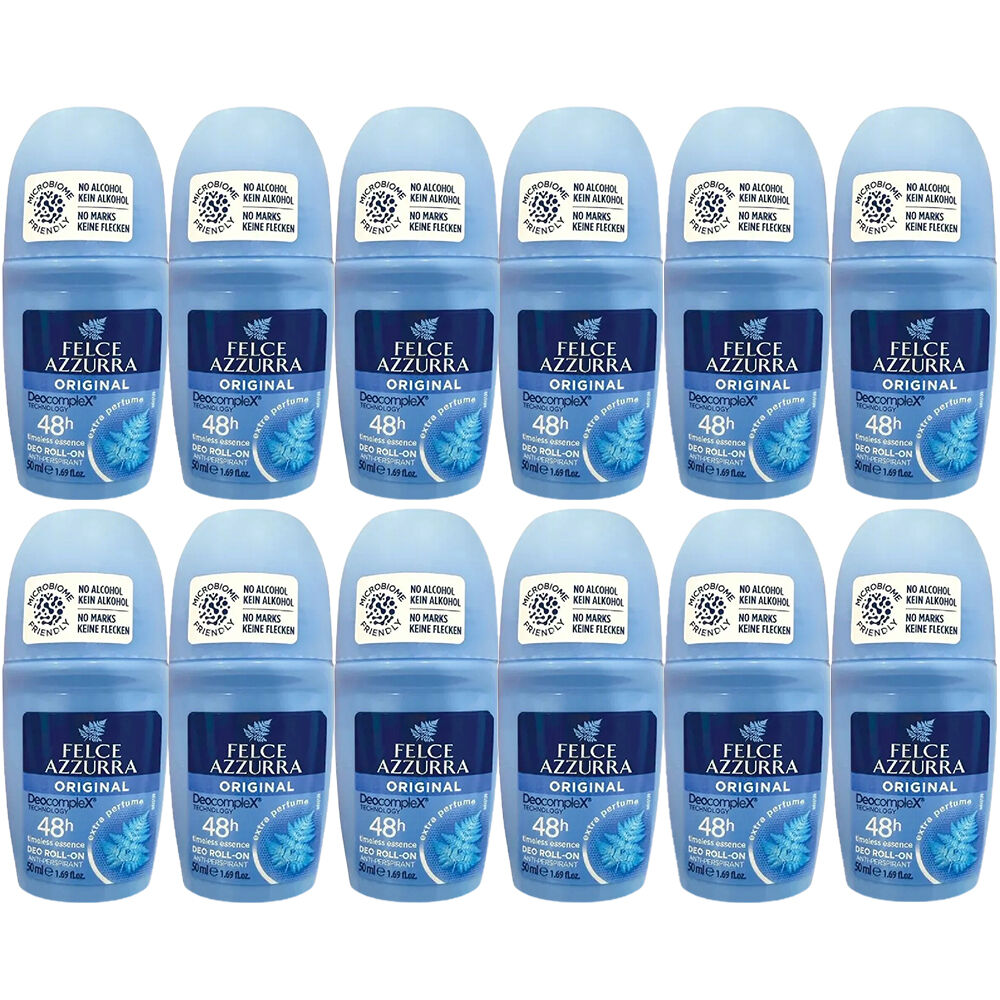 Felce Azzurra Classico Roll On Deodorant 50ml Pack of 12 No Alcohol